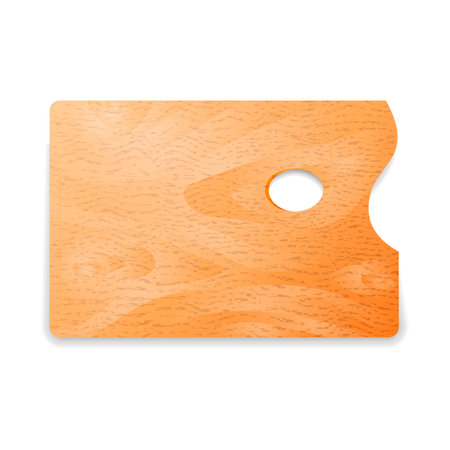 Classic rectangle wooden artist palette on whiteのイラスト素材