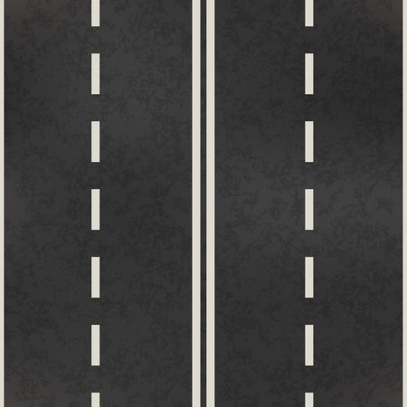 Top view of road, realistic highway patternのイラスト素材