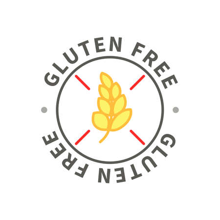 Simple allergen icon, gluten free sign on whiteのイラスト素材