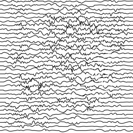Curved black lines on white, abstract geometric patternのイラスト素材