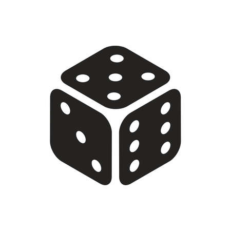 Casino dice in isometric view simple black icon on whiteのイラスト素材