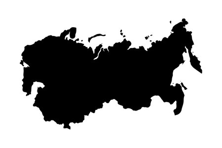 USSR country black silhouette isolated on whiteのイラスト素材