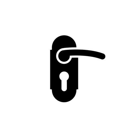 Doorknob with keyhole simple black icon for hotel on whiteのイラスト素材