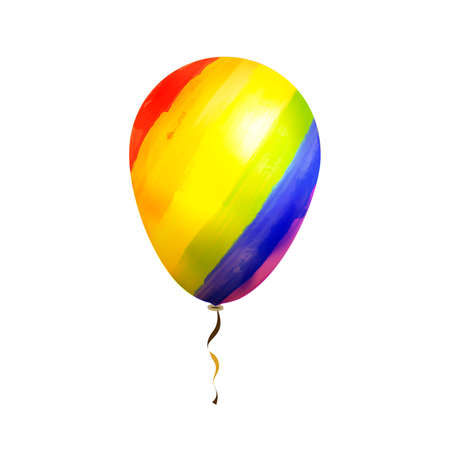 Bright glossy balloon in rainbow LGBT colours on whiteのイラスト素材