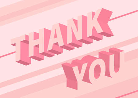 Thank you lettering, modern typographic poster in pinkのイラスト素材