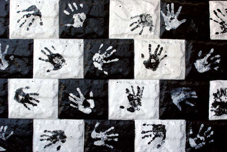 abstract painted wall black and whiteの写真素材