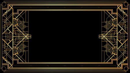 Luxury geometric background with space for text. Vector illustrated vintage wedding invitation, greeting card in art deco.のイラスト素材