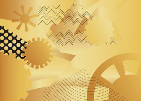 Minimalist gold premium exclusive background. Vector luxury golden gradient geometric elements.のイラスト素材