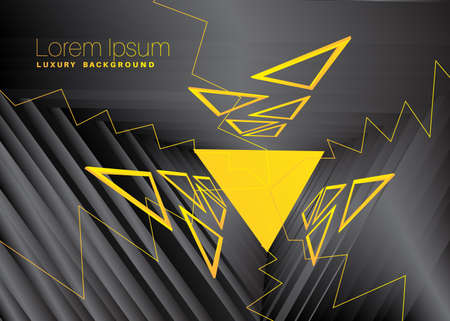 Minimalist Yellow and black premium exclusive background. Vector luxury light colored and black gradient geometricのイラスト素材