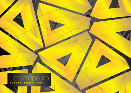 Minimalist Yellow and black premium exclusive background. Vector luxury light colored and black gradient geometric elements.のイラスト素材