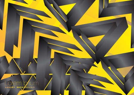 Minimalist Yellow and black premium exclusive background. Vector luxury light colored and black gradient geometric elements.のイラスト素材