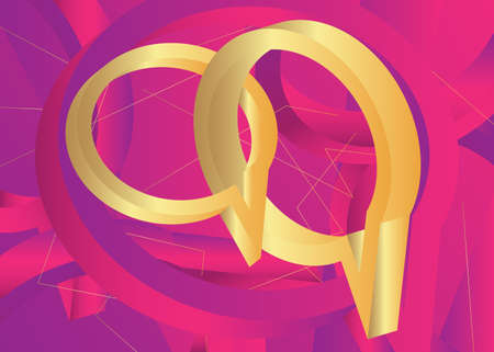 Minimalist purple and pink premium exclusive speech bubble gradient geometric elements. Vector luxury background withのイラスト素材