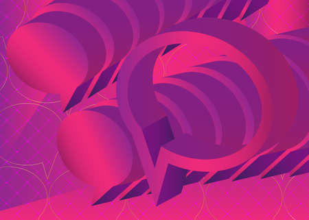 Minimalist purple and pink premium exclusive speech bubble gradient geometric elements. Vector luxury background with golden lines.のイラスト素材