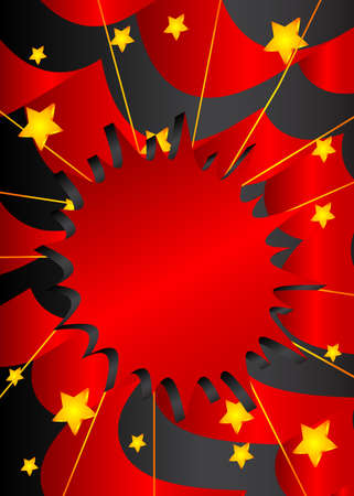 Minimalist abstract premium exclusive speech bubble background with gradient geometric elements. Vector black, red and yellow luxury backdrop.のイラスト素材