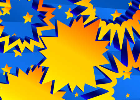 Minimalist abstract premium exclusive speech bubble background with gradient geometric elements. Vector yellow and blue luxury backdrop.のイラスト素材