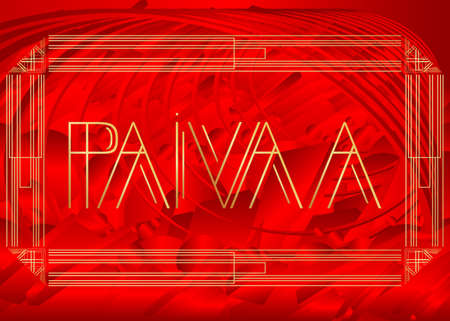 Art Deco Paivaa (Finnish) (Hello in Finland) text. Decorative greeting card, sign with vintage letters.のイラスト素材