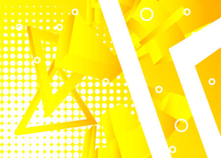 Abstract yellow background modern futuristic geometric graphic with white stripes. Vector illustration.のイラスト素材