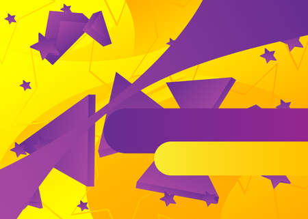 Modern graphic for message board with geometric elements, abstract yellow and purple vector background illustration.のイラスト素材
