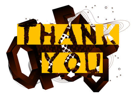 Abstract Thank You text. Vector illustrated grungy style word on geometric background.のイラスト素材