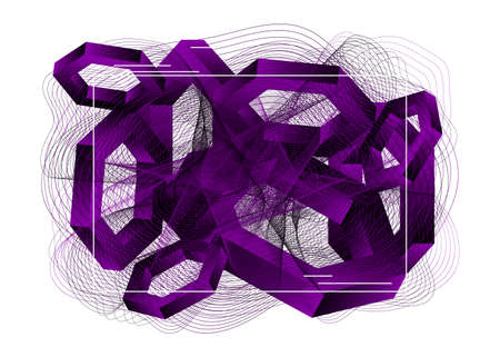 Modern poster template. Abstract background with dynamic linear waves. Creative Wallpaper. Vector illustration in flat style.のイラスト素材