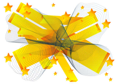 Modern poster template. Abstract background with dynamic linear waves. Creative Wallpaper. Vector illustration in flat style.のイラスト素材