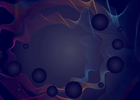 Abstract background with dynamic linear waves. Modern vibrant colored poster. Composition of...