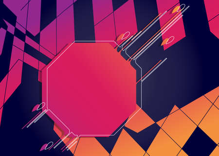 Abstract background with dynamic waves. Modern colored poster. Composition of geometric shapes....