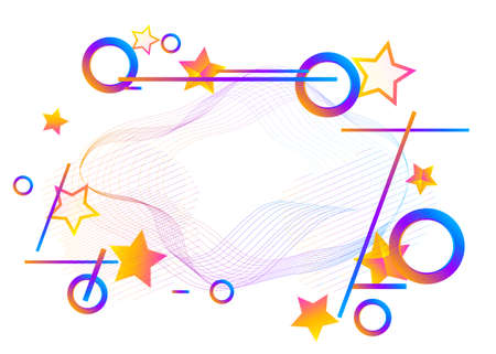 Modern poster template. Abstract background with dynamic linear waves. Creative Wallpaper. Vector illustration in flat style.のイラスト素材