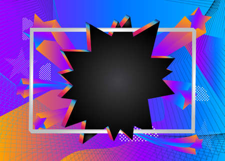 Vector gradient geometric elements, background. Abstract graphic design with frame for text.のイラスト素材