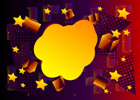 Abstract futuristic background with comic book and other gradient geometric elements. Modern vector backdrop illustration.のイラスト素材