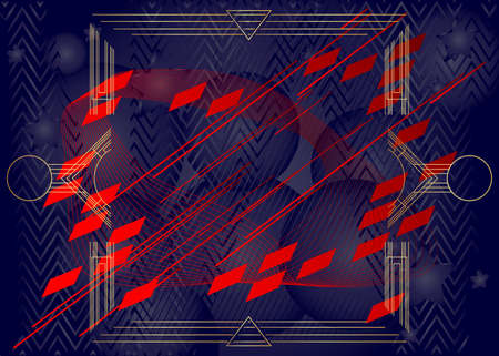 Futuristic colorful retro style background design. Abstract gradient shapes composition with vintage frame. Luxury design posters.のイラスト素材