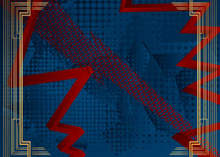 Futuristic colorful retro style background design. Abstract gradient shapes composition with vintage frame. Luxury design posters.のイラスト素材