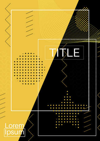 Book cover, poster or banner template design. Vector illustration. Minimal abstract background.のイラスト素材