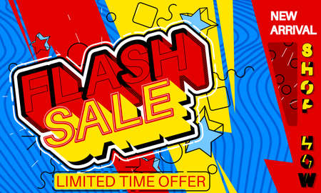 Flash sale  - Vector banner template design. Special offer discount banner, big promotion, end of season fashion advertising.のイラスト素材