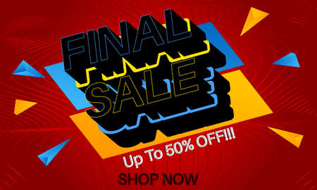 Final Sale - Vector banner template design. Special offer discount banner, big promotion, super fashion advertising.のイラスト素材