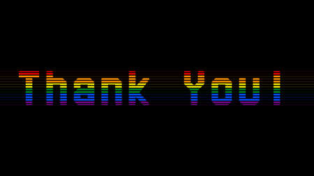 Thank you, Vector logo. Celebration quotes and phrases for cards, banners, posters, pillow and clothes. Festive design. Gay pride month vector concept. Lgbt lettering.のイラスト素材