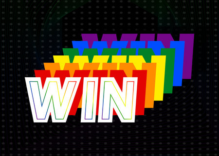Win, Vector logo. Quotes and phrases for cards, banners, posters, pillow and clothes. Festive design. Gay pride month vector concept. Lgbt lettering.のイラスト素材