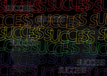 Success, Vector logo. Quotes and phrases for cards, banners, posters, pillow and clothes. Festive design. Colorful concept, lettering.のイラスト素材
