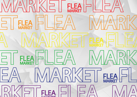 Flea Market, Vector logo. Quotes and phrases for cards, banners, posters, pillow and clothes. Festive design. Gay pride month vector concept. Lgbt lettering.のイラスト素材