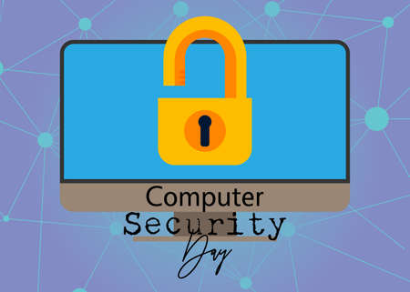 Computer Security Day. Decorative greeting card, Vector Illustration. Suitable for poster and banner.のイラスト素材