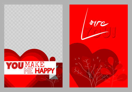 Love presentations templates. Design with romantic phrases. Valentines day, wedding typography for...