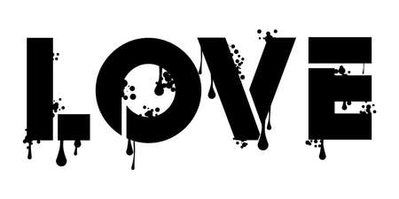 Love colored Graffiti tag. Abstract modern street art decoration performed in urban painting style.のイラスト素材