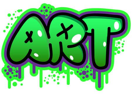 Art, Graffiti tag. Abstract modern street art decoration performed in urban painting style.のイラスト素材