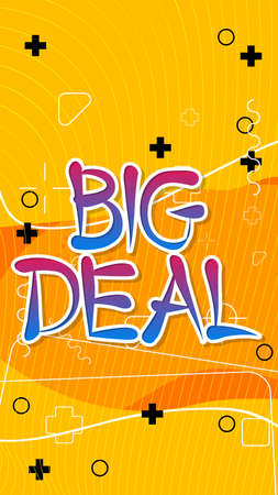 Big Deal. Word written with Children's font in cartoon style.のイラスト素材