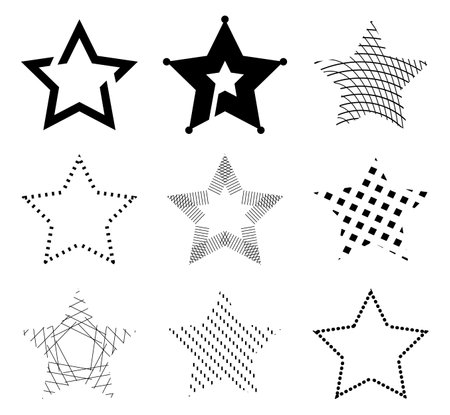 Star Icons. Abstract Award Line Collection. Group of rating icon.のイラスト素材