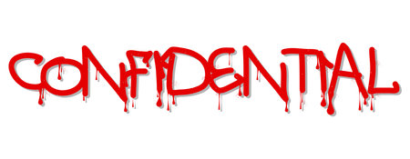 Confidential Graffiti tag. Abstract modern street art decoration performed in urban painting style.のイラスト素材