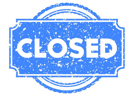 Simple vintage rubber stamp with Closed text.のイラスト素材