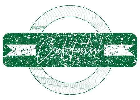 Simple vintage rubber stamp with Confidential text.のイラスト素材