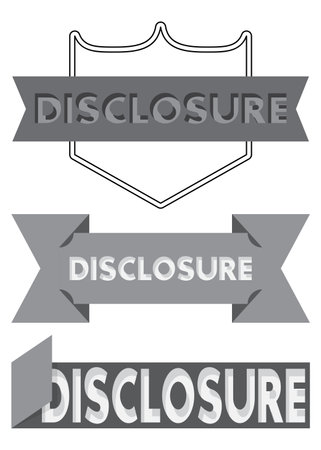Set of ribbon with Disclosure text. Banner template. Label sticker. Sign.のイラスト素材