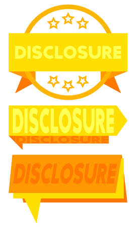 Set of ribbon with Disclosure text. Banner template. Label sticker. Sign.のイラスト素材